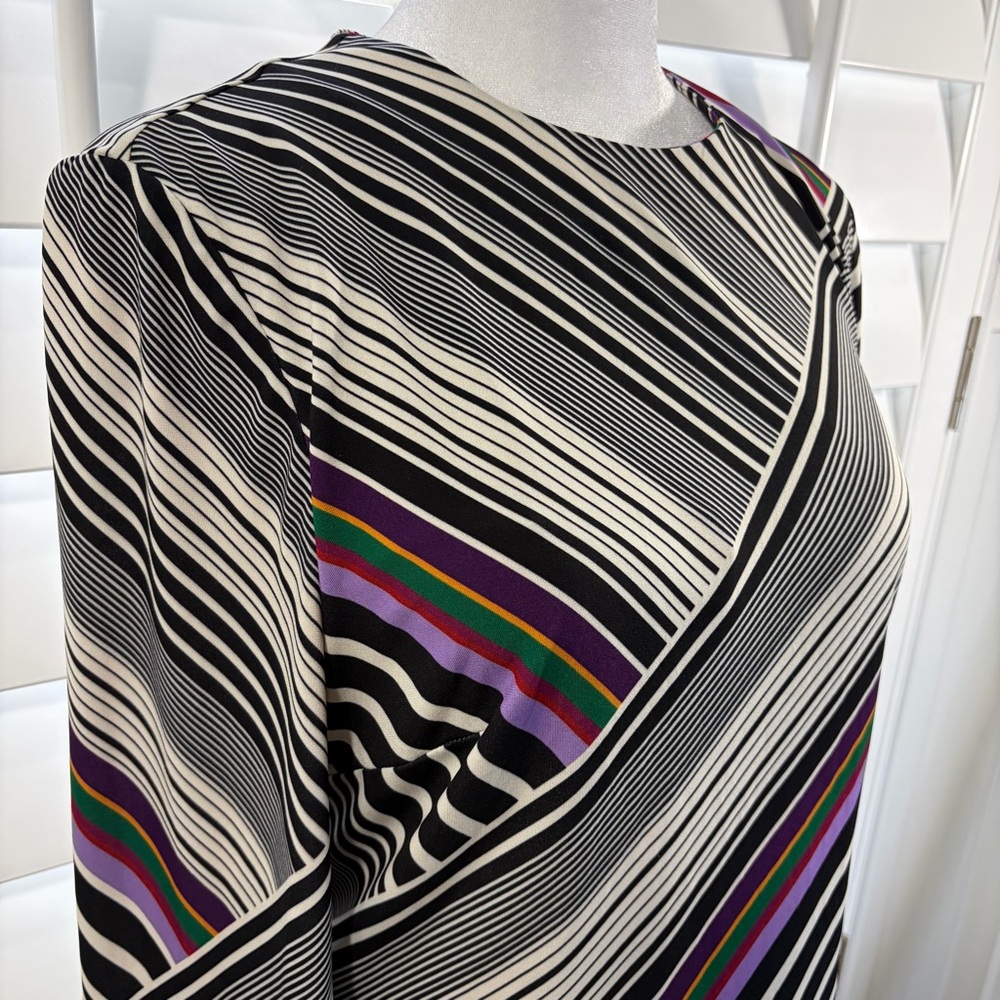 Trina Turk Merry Striped Shift Dress - Multicolor Rainbow (M) - Picture 5 of 10